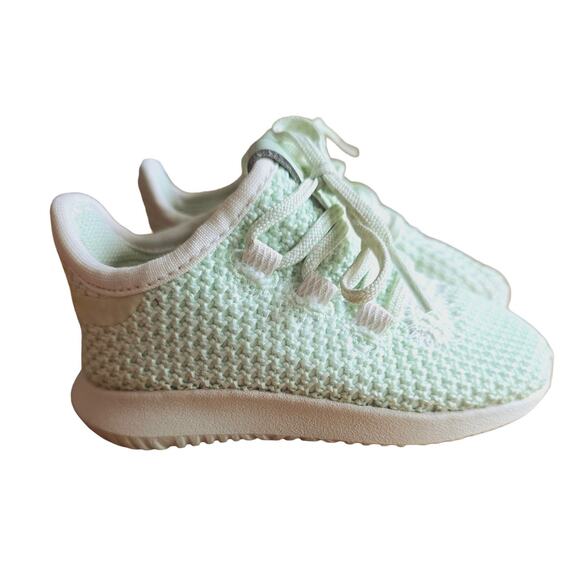 Adidas Tubular Ortholite Youth Size 9K Sea foam Green Knit Lace Up Shoes Size 5K - Picture 6 of 11